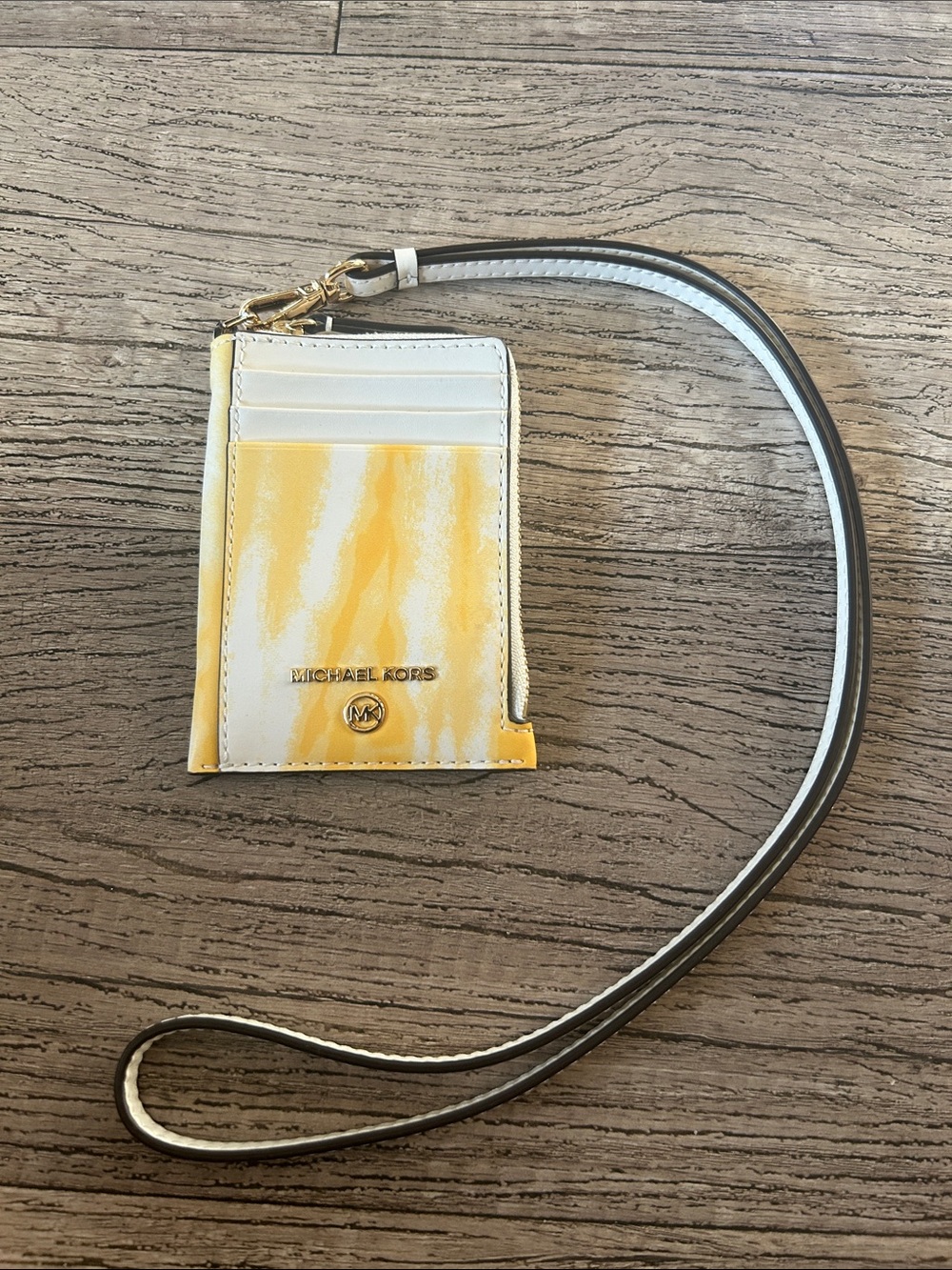 Michael Kors Yellow & White Cardholder with Lanyard
